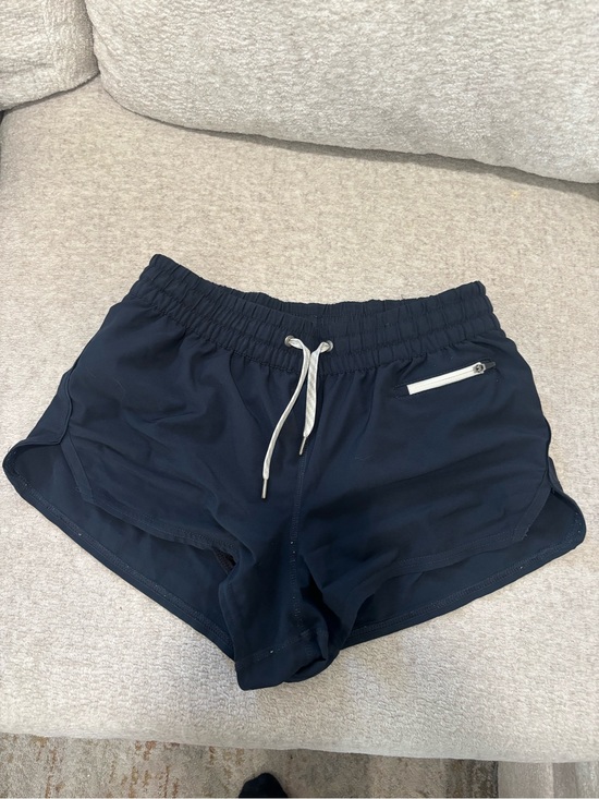 Vuori Pants - Vuori Navy Drawstring Performance Shorts with Zip Pocket